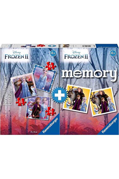 RAVENSBURGER Puzzle si Joc Memory Frozen, 25/36/49 Piese