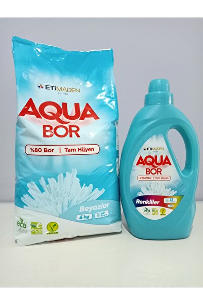 ETİ MADEN AQUABOR DOĞAL MİNERALLİ SIVI VE TOZ ÇAMAŞIR DETERJANI RENKLİLER(33 ...