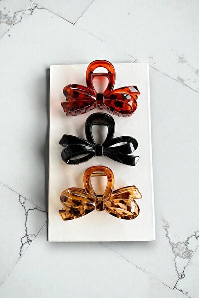 VERA HOUSE Leopard Patterned Vintage Model 3-Piece Hair Clip Set - Leopard Ha...