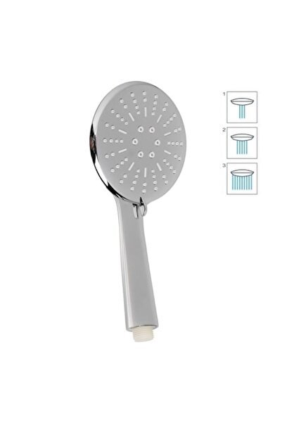 VENITIVO VINDEM CELOR INTELIGENTI VENITIVO silver handheld shower head, 3 functions, adjustable massage jet, stop button, 25 cm