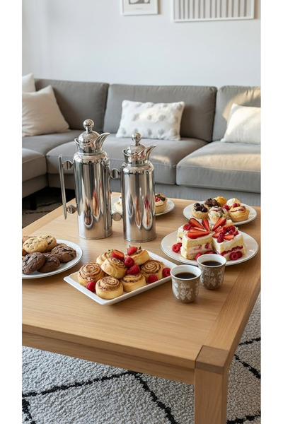 Generic 1 liter/700 ml tea and coffee thermos set