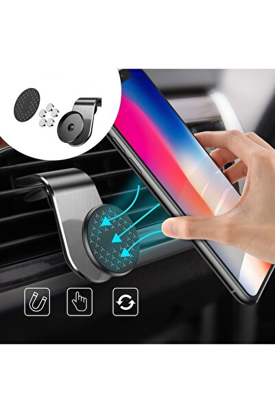 OEM Car Phone Holder, Magnetic Fixing, L-Type with Air Vent Mount, Extra Stable
