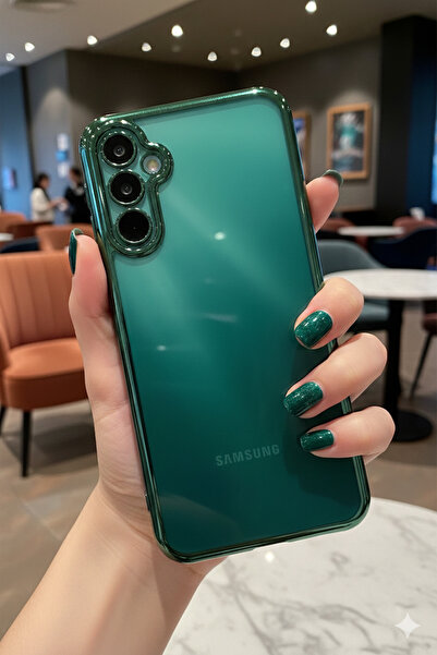 TechTrove Samsung Galaxy S24 FE Uyumlu 3D Kamera Korumalı Şeffaf Tasarım Bump...