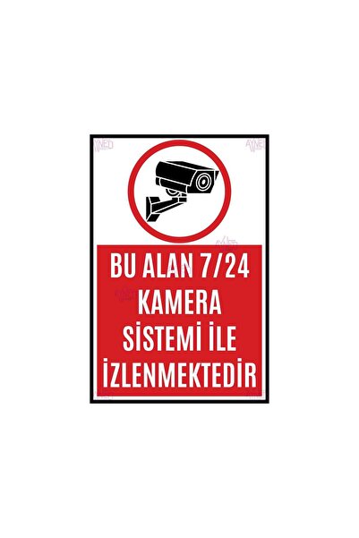Hayg Equipment 7/24 Güvenlik Kamerası Dekota Uyarı Levhası – Bu Alan Kamera S...