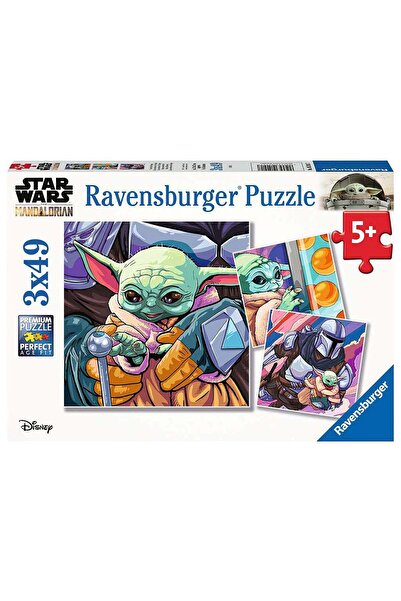 RAVENSBURGER Baby Yoda Puzzle, 3X49 Pieces