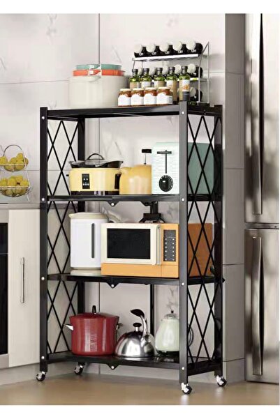 Alwan antiques and frames 4-Tier Foldable Storage Shelves, Height 125cm, Width 71cm, Depth 34cm