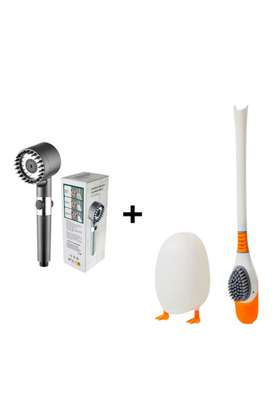 OEM Cap de dus portabil cu presiune mare si filtru + perie de toaleta tip rat...