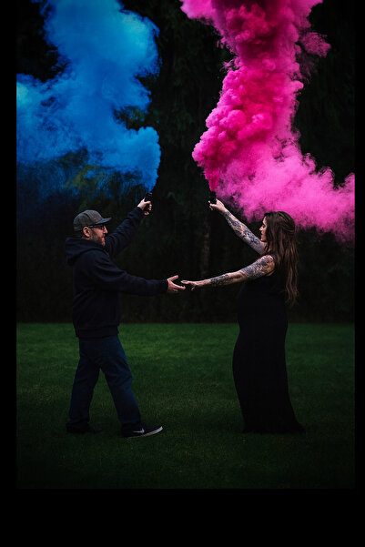 imzatasarım Bebek Cinsiyeti Belirleme Partisi 1 Mavi / 1 Pembe Sis Cinsiyet Belirleme Duman Bombası Meşale