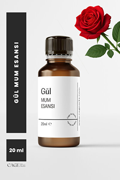 Cageartstudio Gül Mum Esansı 20 Ml, Yüksek Kalite Mum Esansı, Mum Koku Esansı...