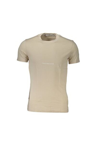 Calvin Klein - Slim fit T-shirt made from cotton blend, JEANS, Beige, L