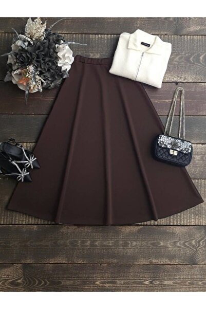 ŞAHİN TESETTÜR GİYİM BELİ LASTİKLİ KİLOŞ SUKUBA ETEK 6088