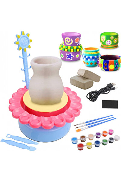 IQ Toys Potter's Wheel Set for Children, Clay with Multiple Colors, USB Cable, 6+ yrs, 27 x 22 cm