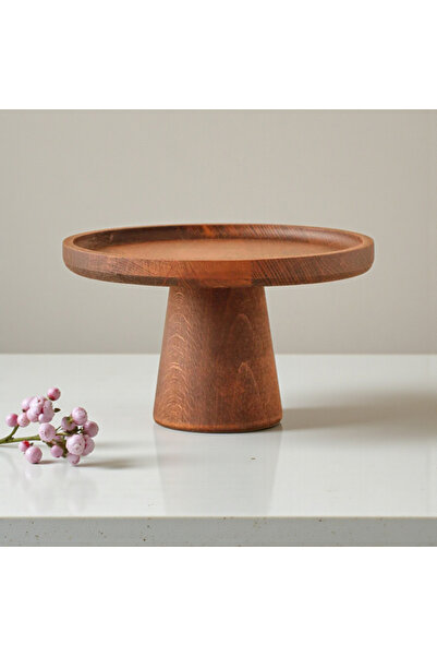 Demwood Ahşap Kek Pasta Sunum Standı Natural (21 cm)