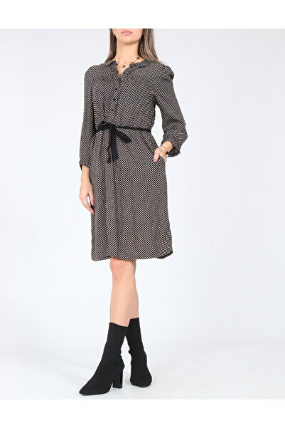 Evendi Short dress, Black/ecru