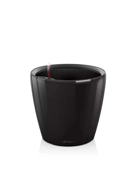 Lechuza Classico Premium 21 LS Self-Watering Planter, 3 L, Glossy Black