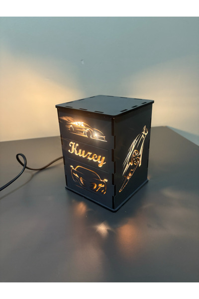 Runc Design İsime Özel Arabalı Gece Lambası