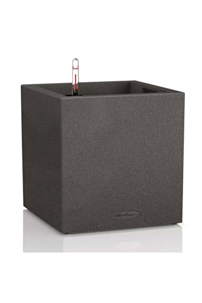 Lechuza Canto Stone Low 30 Self-Watering Planter, 12 L, Black Stone Effect