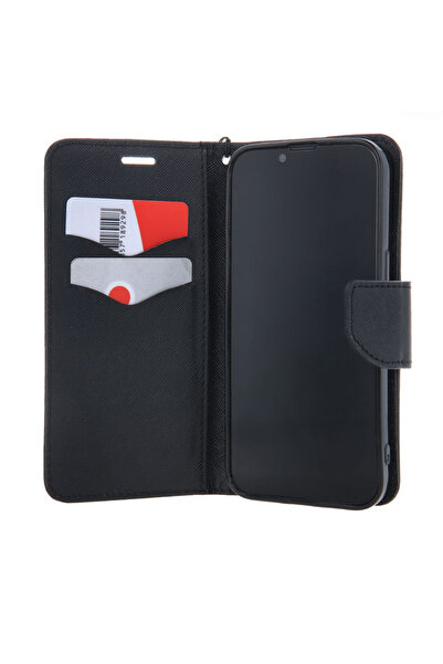 OEM Smart Fancy Magnetic Closure Wallet Case for iPhone 16 PRO - Black