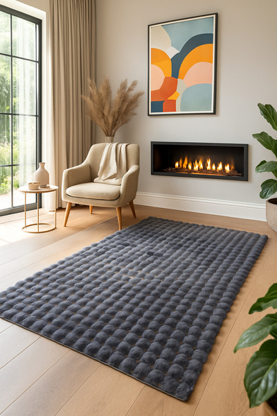 KEVLİNE Bubble Salon Mutfak Çocuk Odası Yolluk Kaymaz Taban Halı