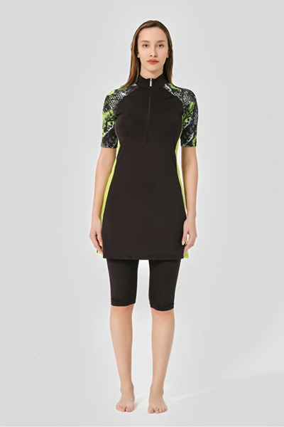 Dorelux Zippered Fit Half Sleeve Semi-Closed Swimsuit Dlx-24710