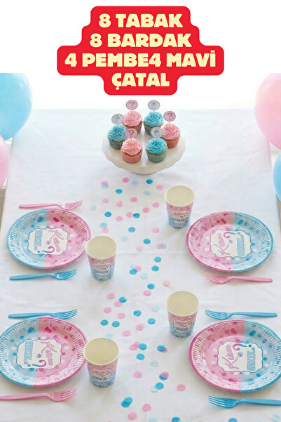 Baloncu Dede Kızmı Erkekmi Yazılı Tabak Baby Shower Parti Cinsiyet Belirleme ...