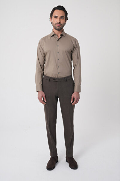 Bisse Men's 4-Pocket Classic Beige Trousers