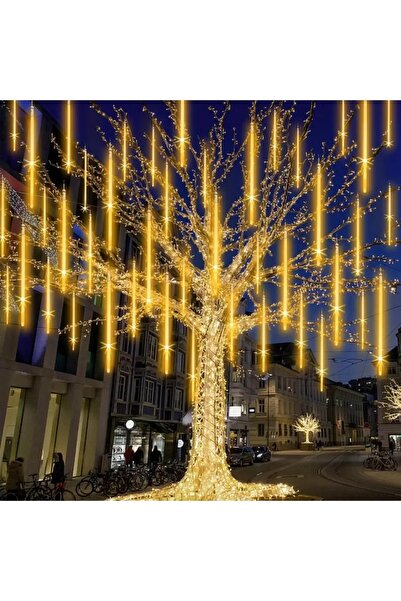 PORKY Instalatie Craciun Tip Turturi, 8 Tuburi, 50 cm, 288 LED SMD, Alb Cald – Interior / Exterior