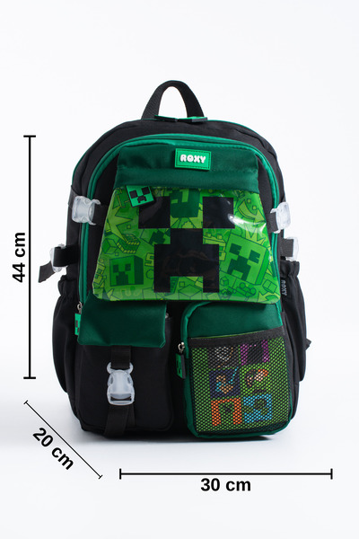 Sona Park Mine Creeper Kawaii Korean Style Multi-Compartment Children's School Bag