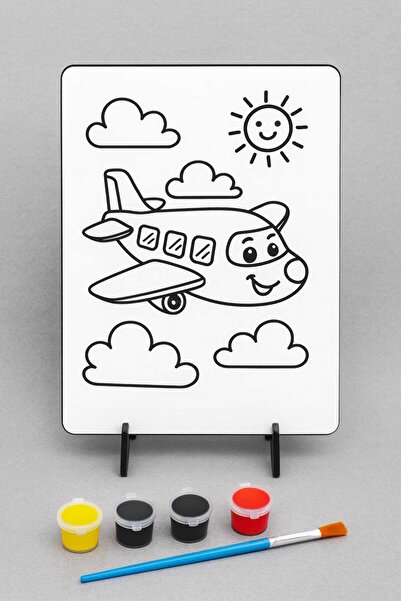 Bebek Özel لوحة نموذجية خشبية قابلة للطلاء للأطفال مع حامل موديل 028