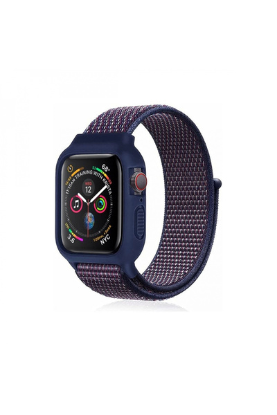 MKR ساعة أبل 38 ملم مع حزام مشبك شبكية - أزرق داكن-برقوقي