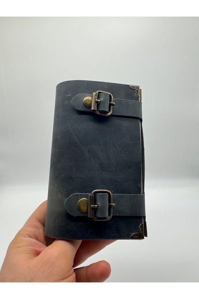LAYDA 100% Genuine Leather Vintage Notepad Ice Blue