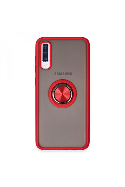Ardan Home غطاء حماية سيليكون لهاتف سامسونج جالاكسي A70 مع حلقة مونتريال - أحمر