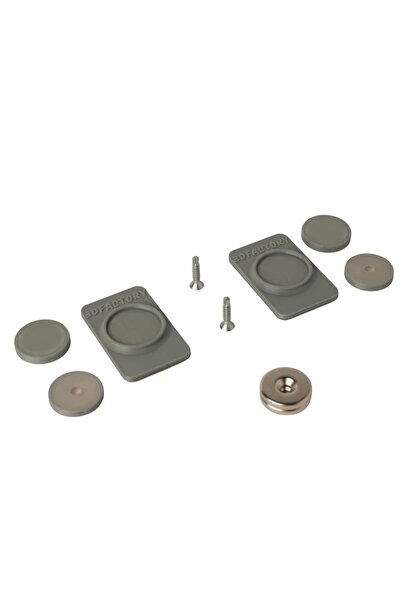 3dFactory Invisible magnetic license plate holder - 2 pieces (front or back), gray