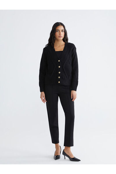 LC Waikiki Lcw Modest Black Slim Fit Women's Pleated Pants