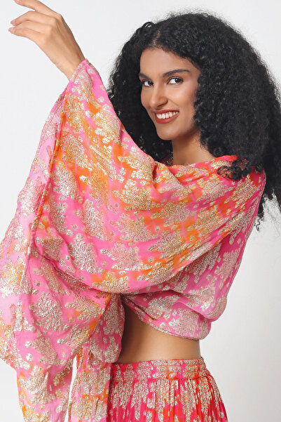 LEVLA PARIS Varaklı Spanish Long-Sleeved Skirt Suit