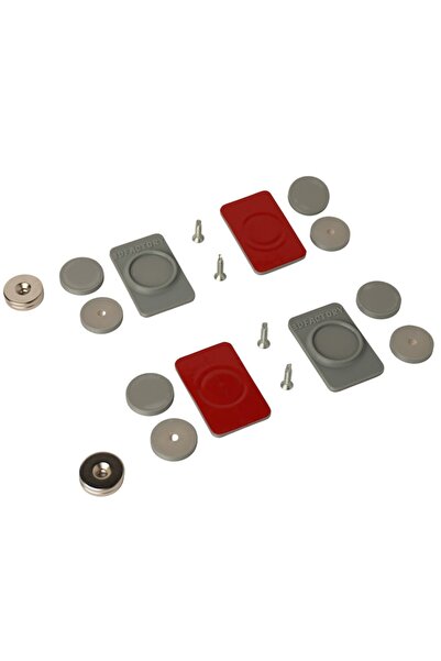 3dFactory Set suporturi magnetice placute numar inmatriculare auto Invizibil - 4 bucati (fata + spate), gri