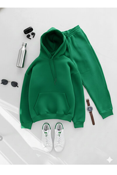 NİCE Men's 3 Thread O Oversized Tracksuit Set-Bottom Top Set