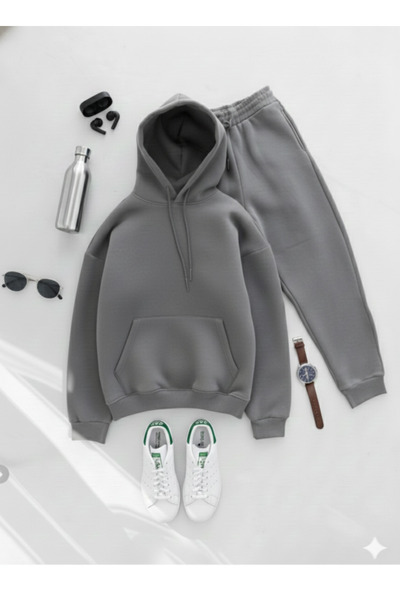 NİCE Men's 3 Thread O Oversized Tracksuit Set-Bottom Top Set