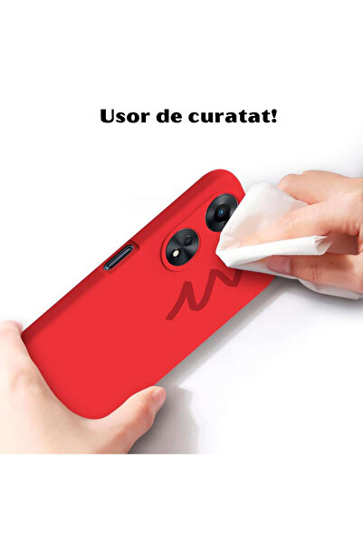 OPPO Case for A78 5G made of velvety silicone with microfiber interior and camera protection - Red