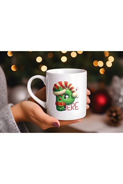 Beramussa P Initial Letter New Year Themed Mug – Green Christmas Design Coffe...