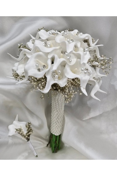 florista atelier Taşlı süslü gelin çiçeği