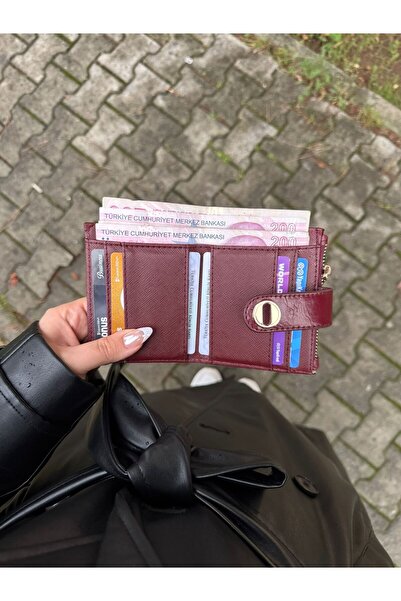 Moda Sekiz Women's Patent Leather Faux Leather 10 Compartment Wallet