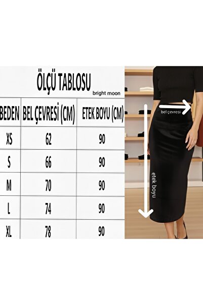 bright moon Women's Velvet Pencil Skirt with Slit Detail at the Back