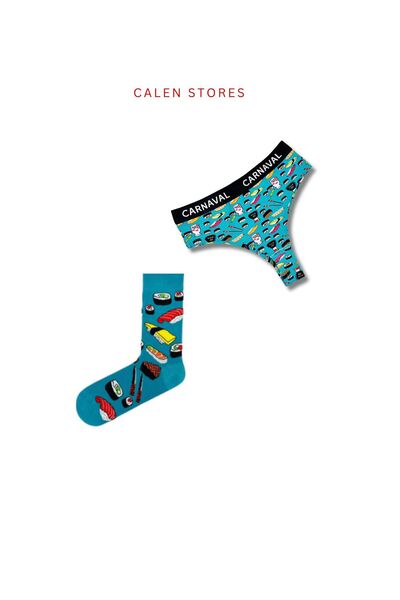 CalenStores Sushi Desenli Kadın Brazilian Çorap
