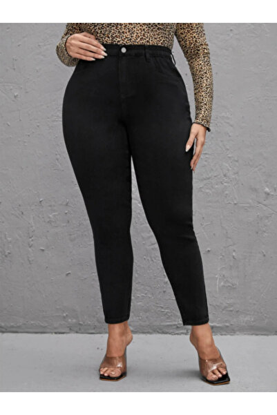 SANTA BELLA Cruze Black High Waist Women Stretch Fabric Plus Size Jean Battal Denim Pants