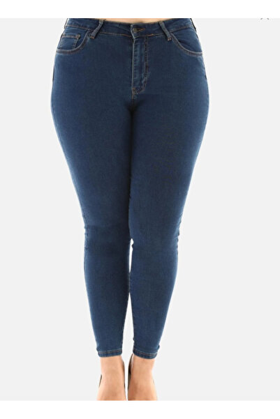 Bella denim Ροζ μπλε ψηλόμεσο παντελόνι Battal ελαστικό ύφασμα Plus Size Super Skinny Jean τζιν