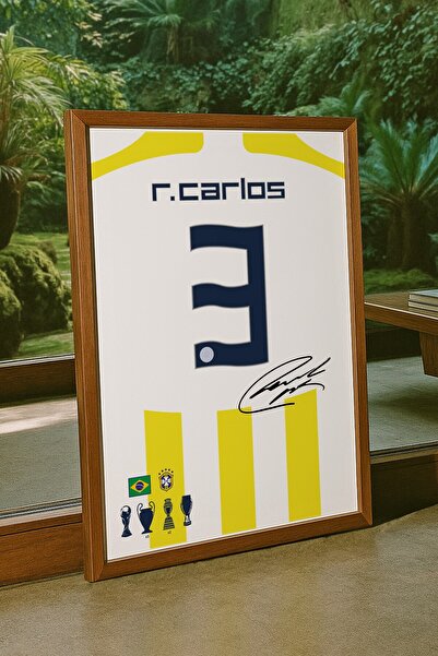 Base Concept R.Carlos 3 Numara Sarı Lacivert Forma Tablo Poster (Çerçeveli)