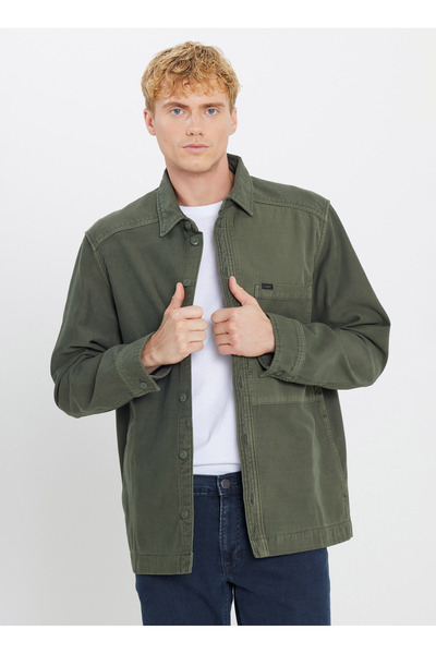 Lee Relaxed Haki Erkek Ceket LR13208941690 Haki Ceket