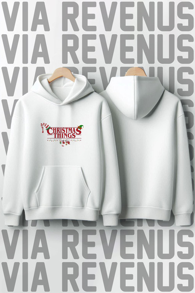 Vordevia Lucruri de Crăciun cu imprimeu bumbac 100% Calitate Premium cu glugă...