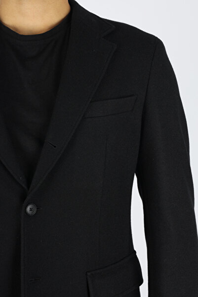 BOSS Men's Regular Fit Notched Collar Long Sleeve Black Jacket 50551576-001